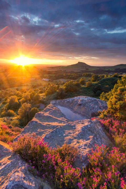 Sunset over Gribdale Terrace from Cockshaw Hill