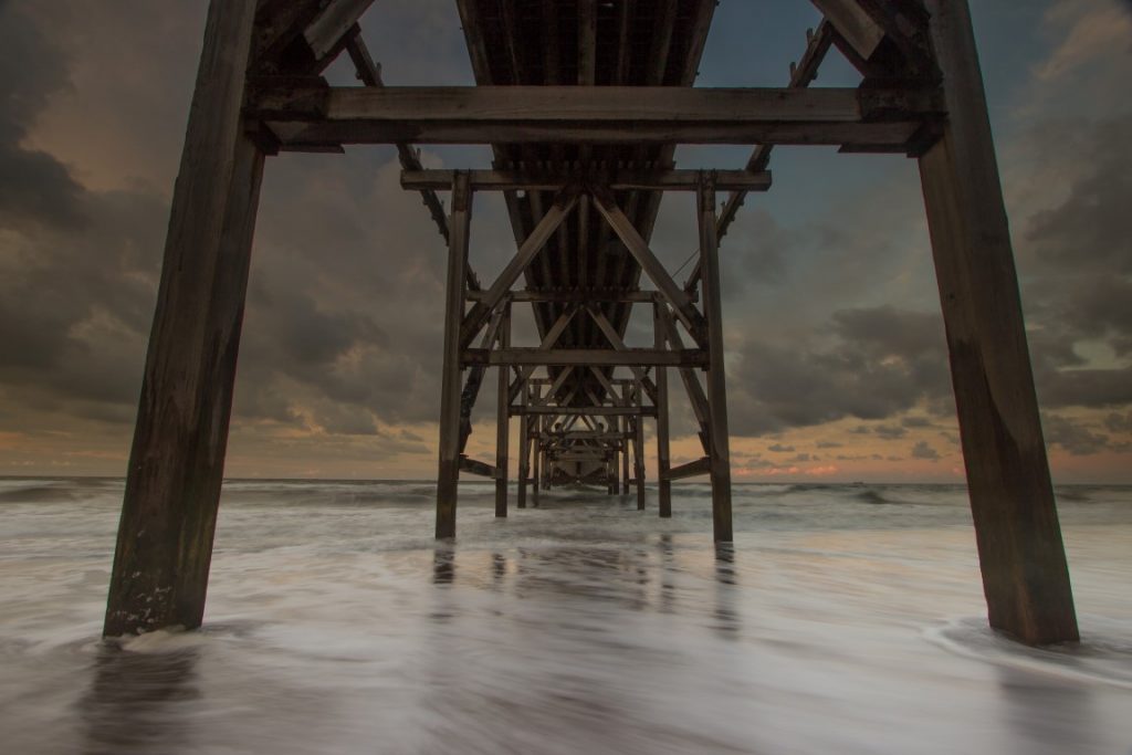 Steetley Pier Sunset Under The Pier High Tide