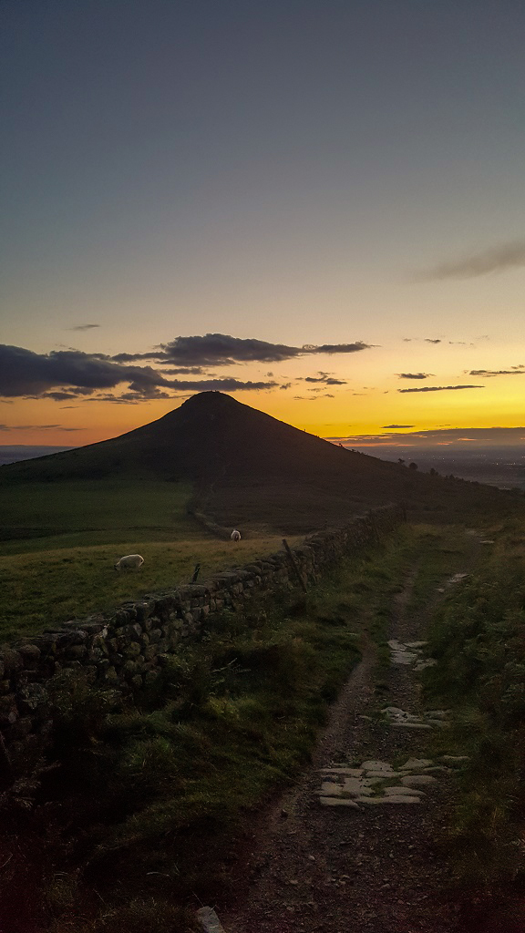 Roseberry Topping in the afterglow captured on Samsung S6