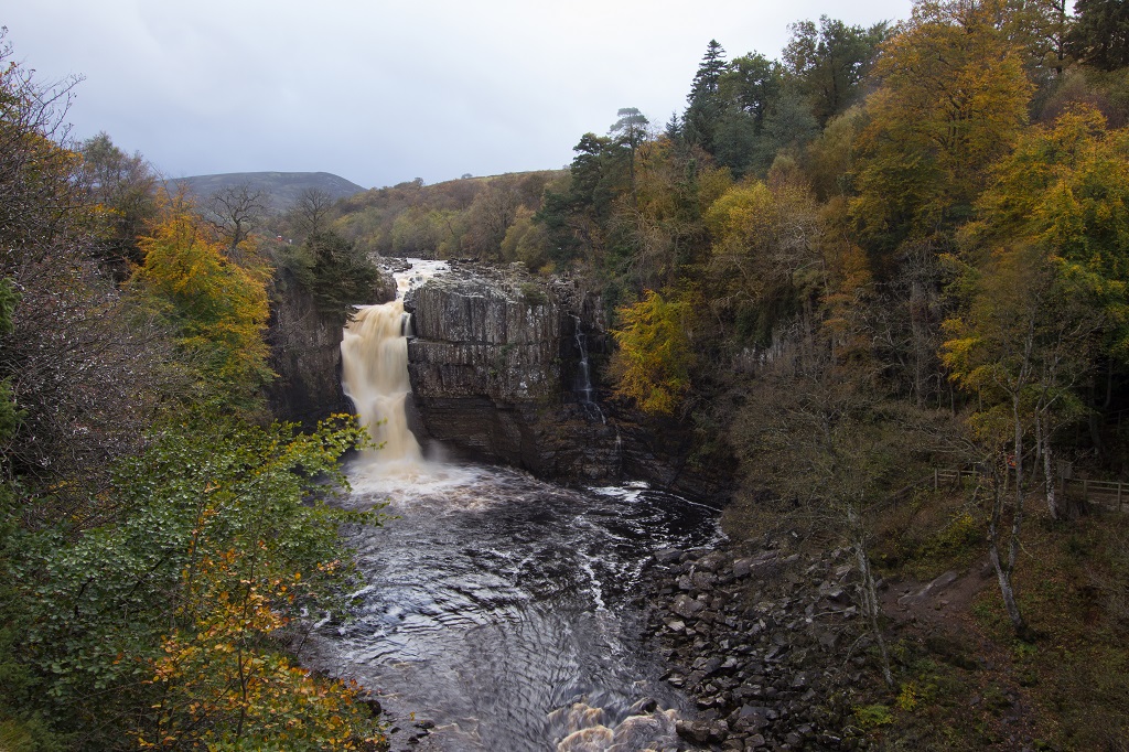Downstream views to High Force Waterfall in Teesdale.