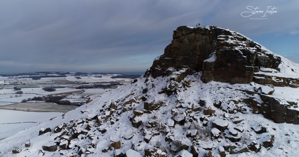 Roseberry Topping Winter Snow Drone