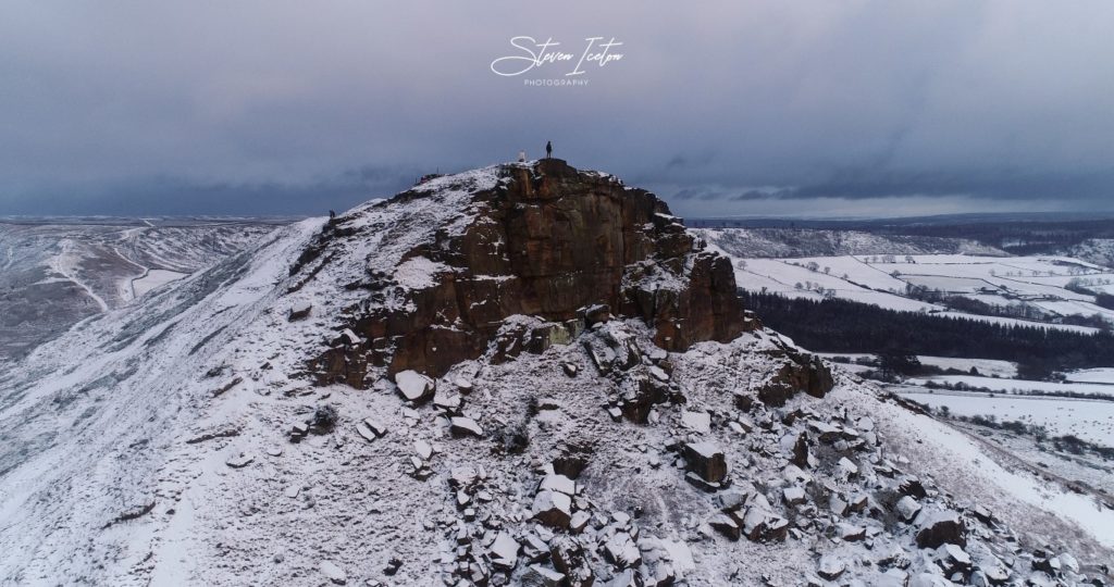 Roseberry Topping Winter Snow Drone