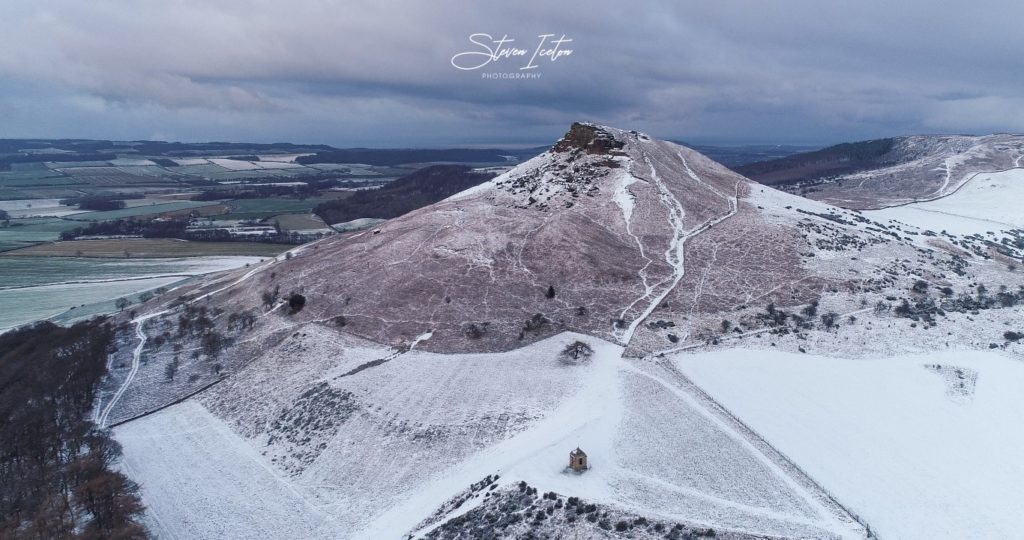 Roseberry Topping Winter Snow Drone